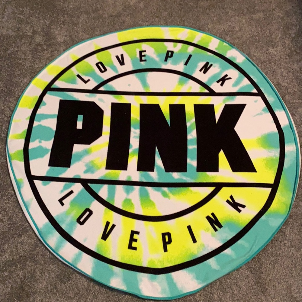 PINK by Victoria Secret round beach towel